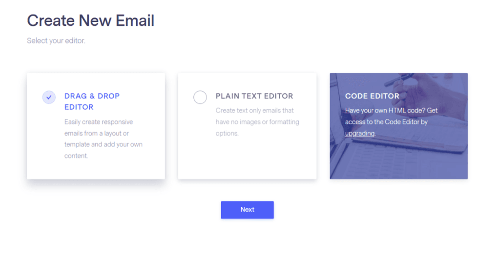 Benchmark email editors