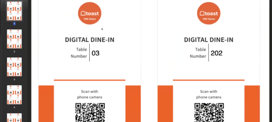 Toast POS QR code