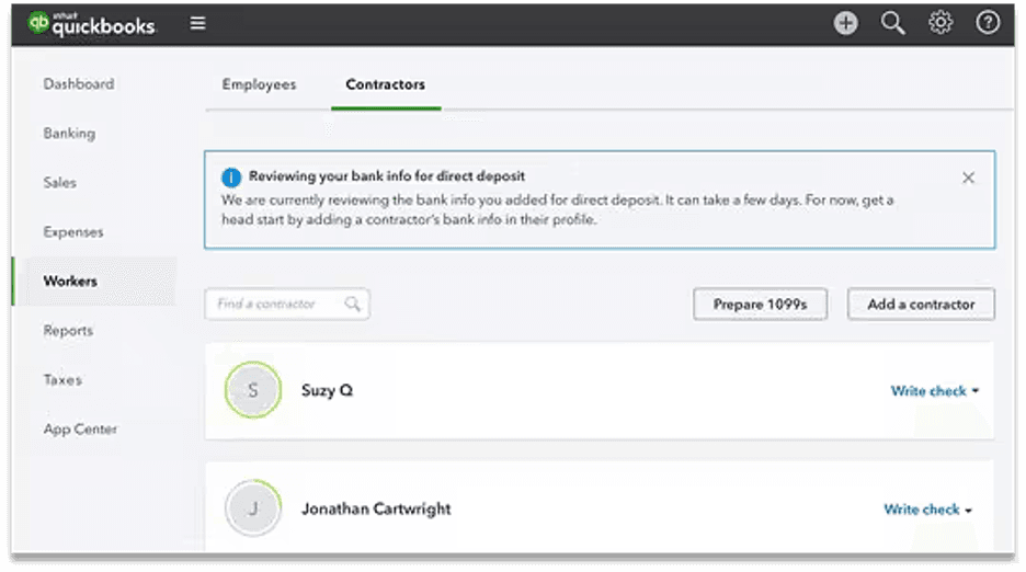 Quickbooks toggling between W-2 and 1099 employees