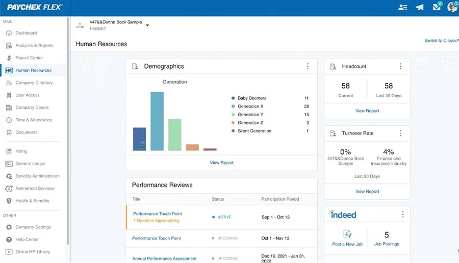 Paychex employee performance and turnover
