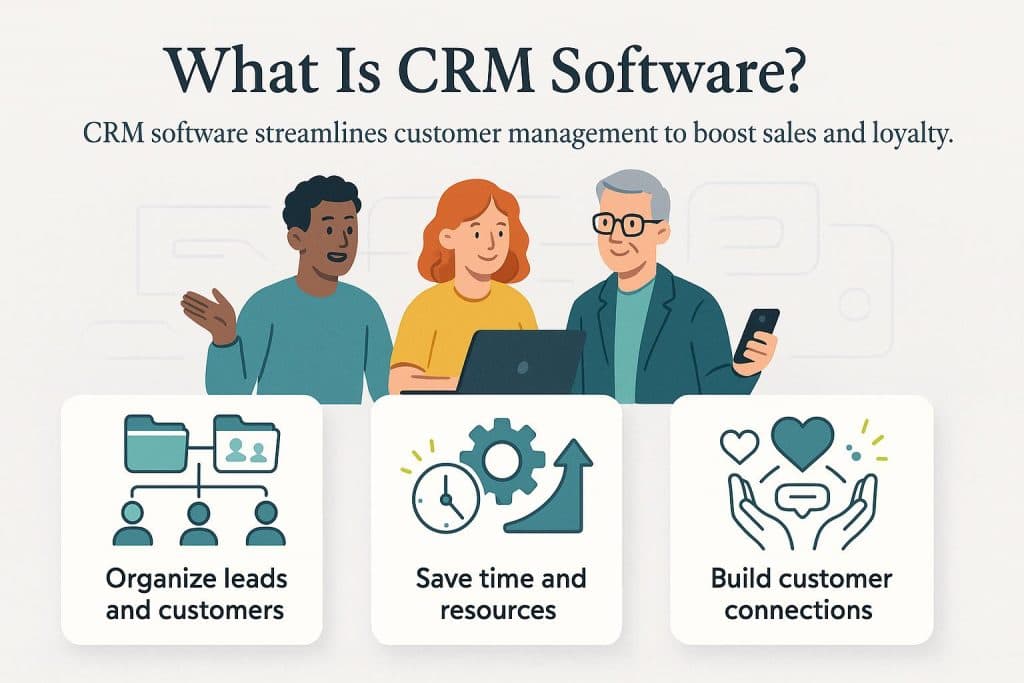 Infographic explaining CRM software