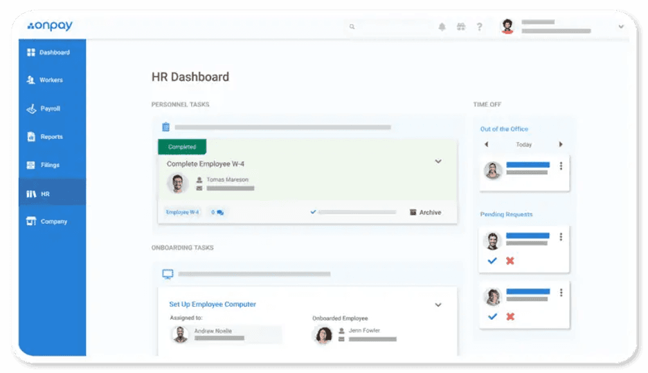 OnPay task progress