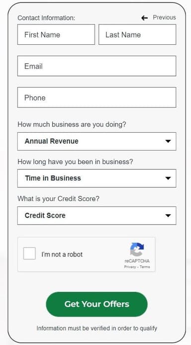 Biz2Credit prequalification