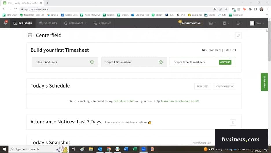 When I Work scheduling tool