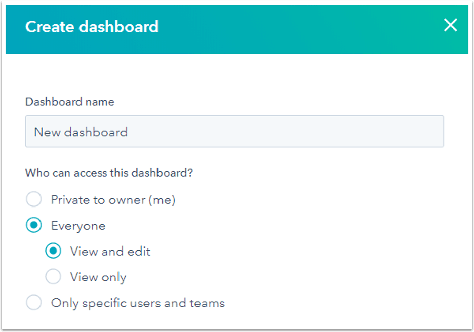 Hubspot custom dashboard