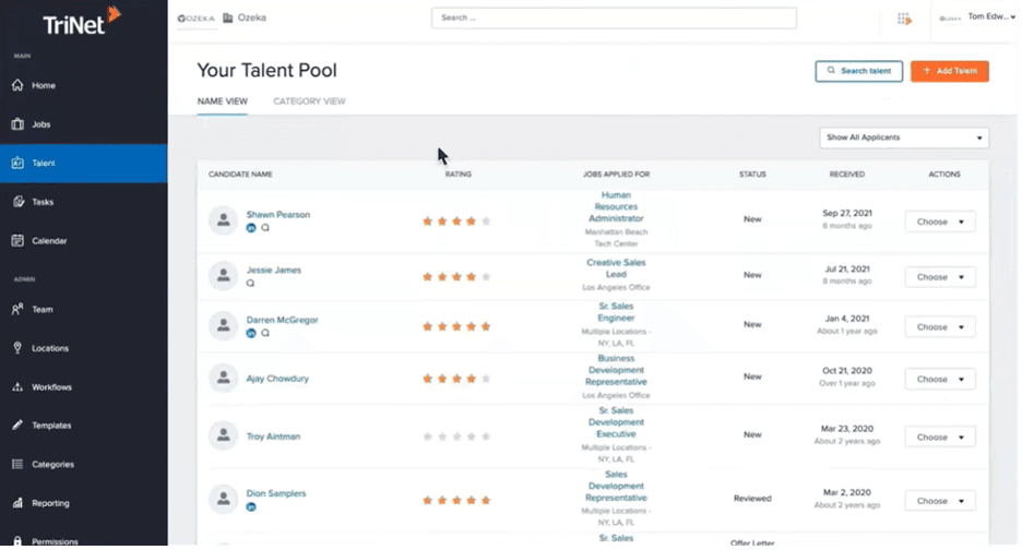 TriNet employee recruitment