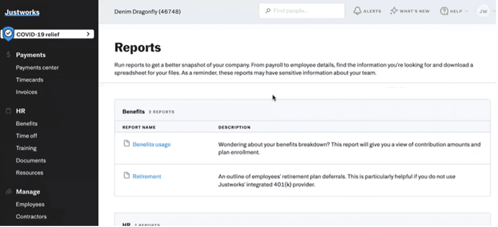Justworks reporting
