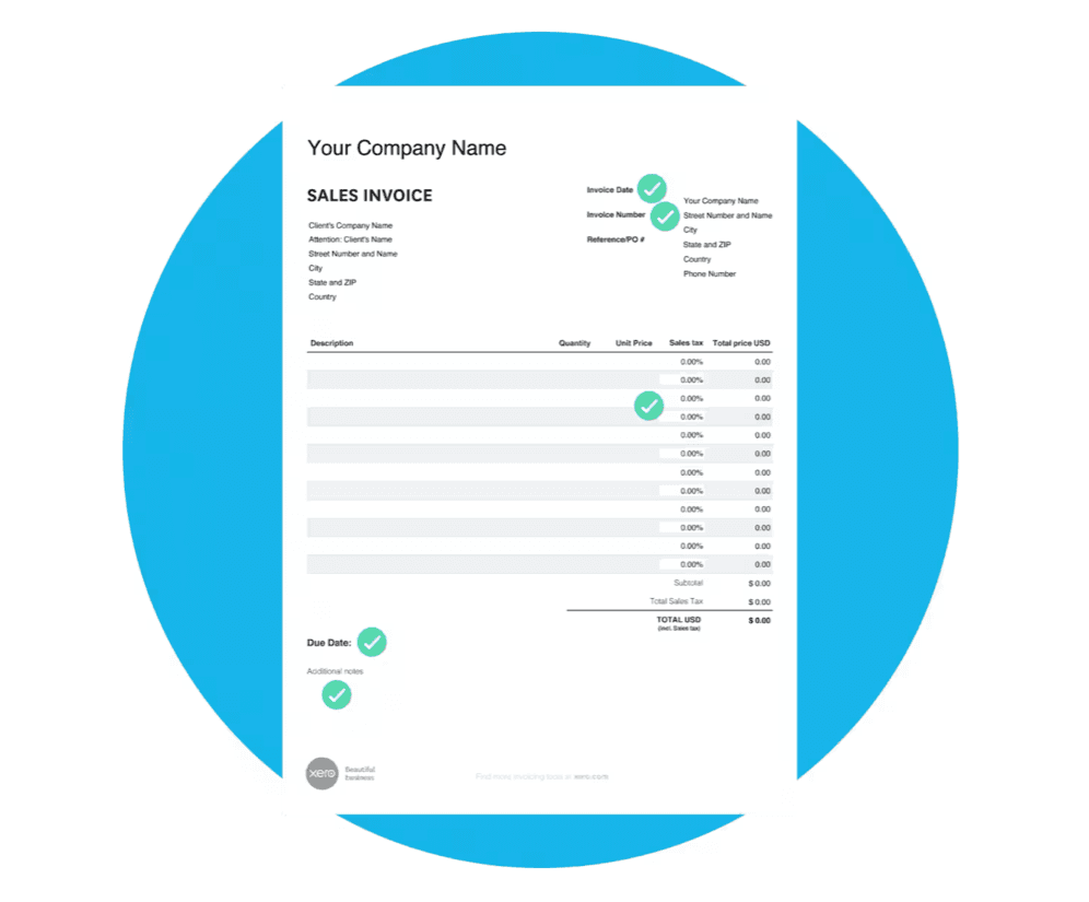 Xero invoice