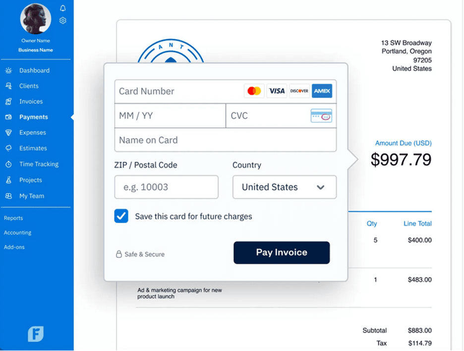 Freshbooks invoices
