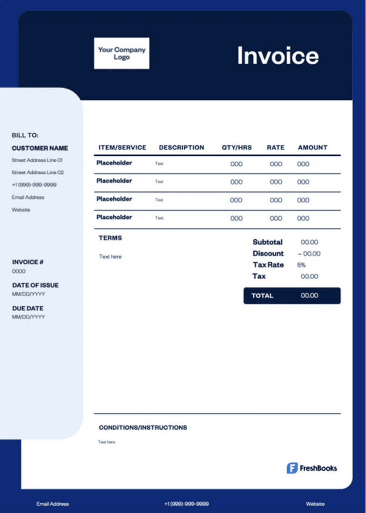 Freshbooks invoice