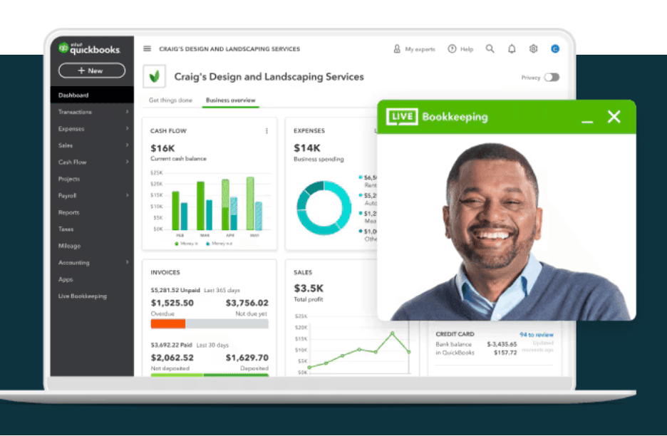 QuickBooks live bookkeeping