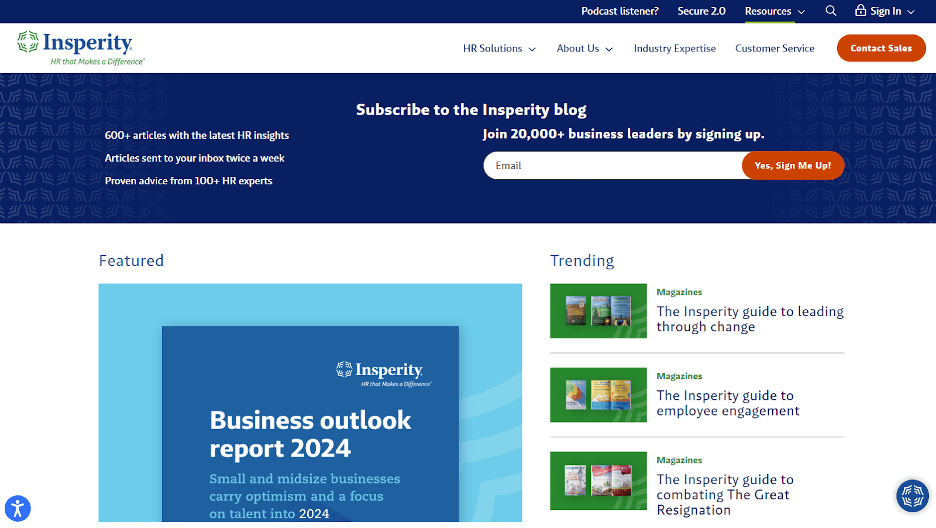Insperity online resources