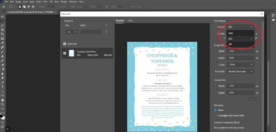 Changing a file to a jpg