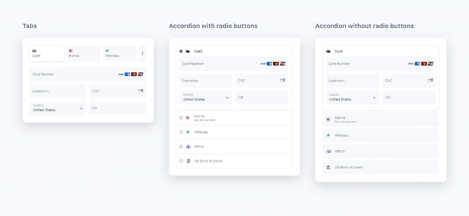 Stripe payment element