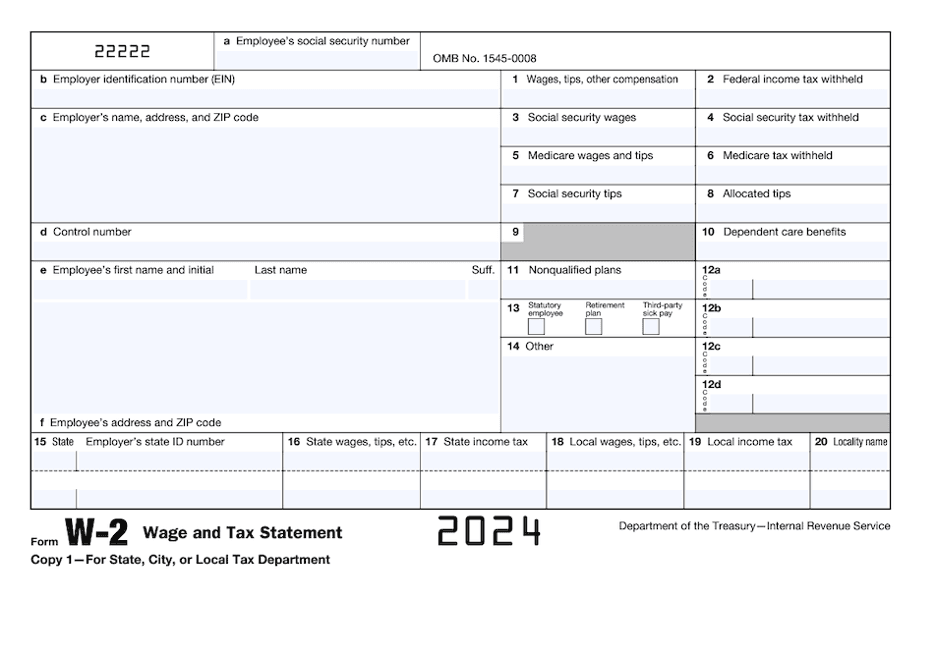 IRS W2 form 2024