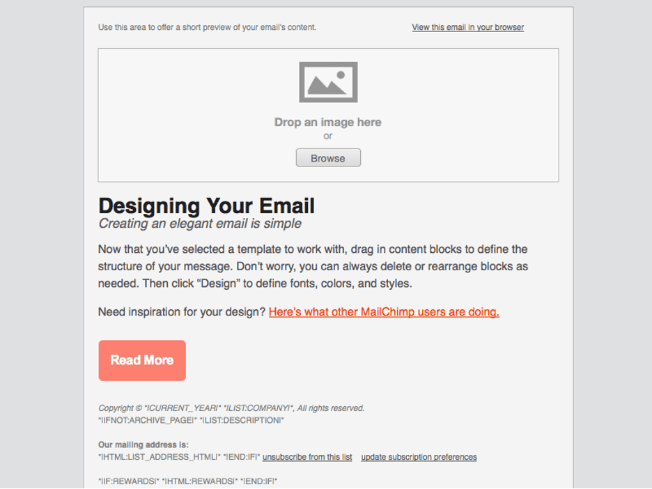 Mailchimp interface