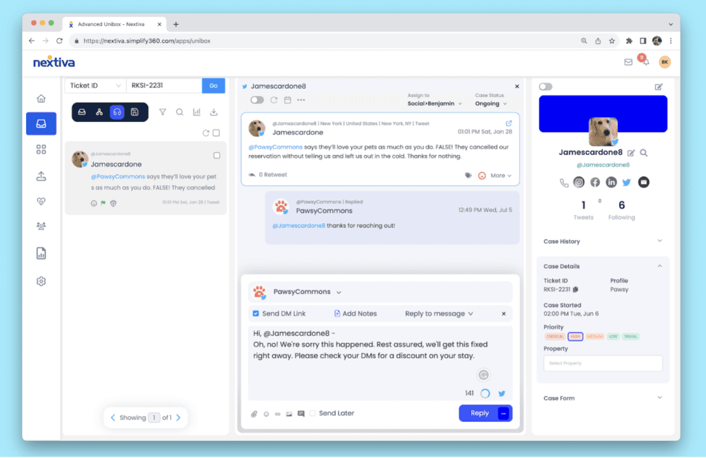 Nextiva social media mentions