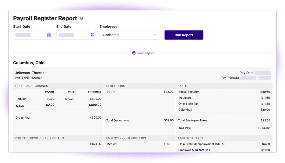 Patriot payroll runs