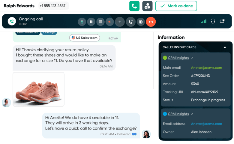 Aircall inbox