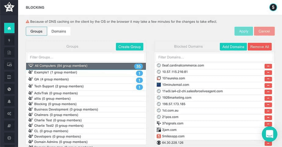 Activtrack filtering and blocking