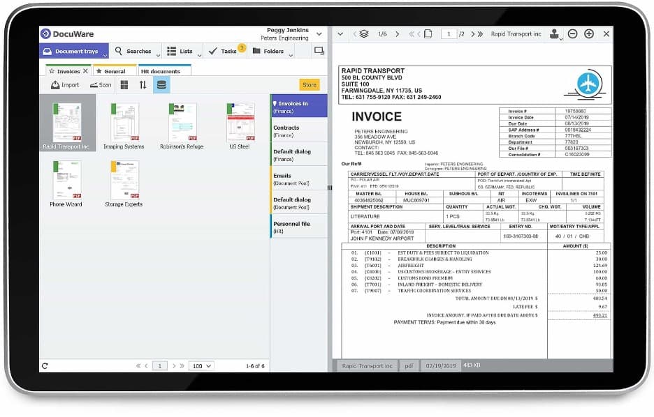DocuWare drop documents