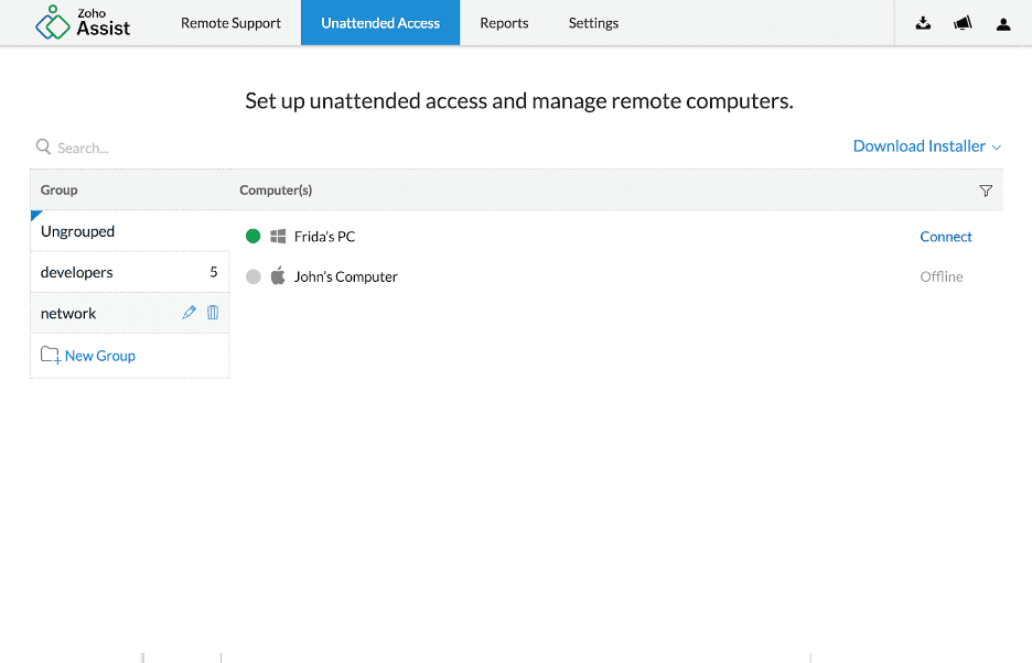 Zoho Assist home page