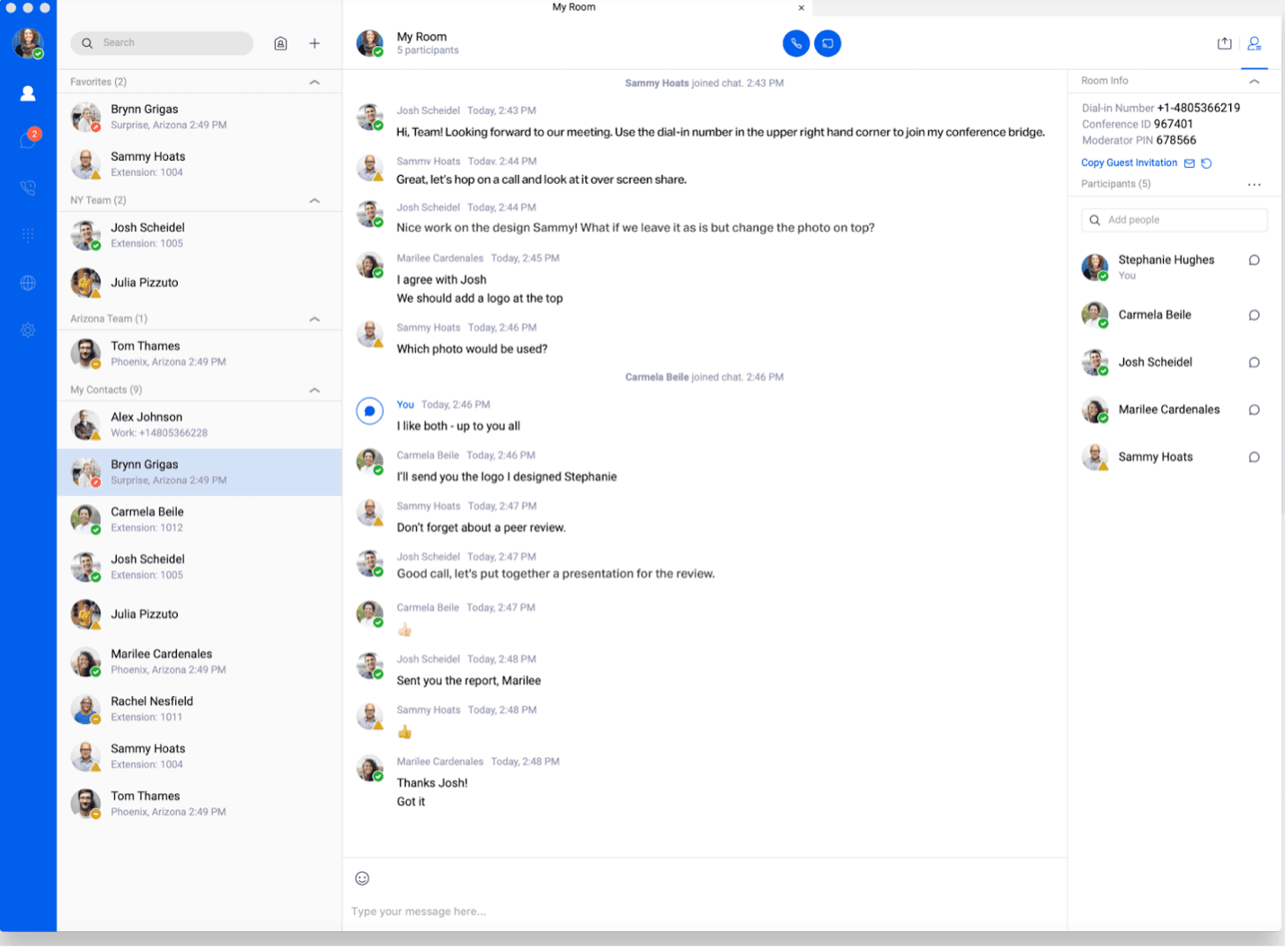 Nextiva threaded conversations