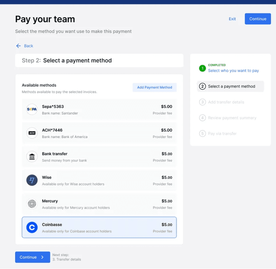 Deel payment methods