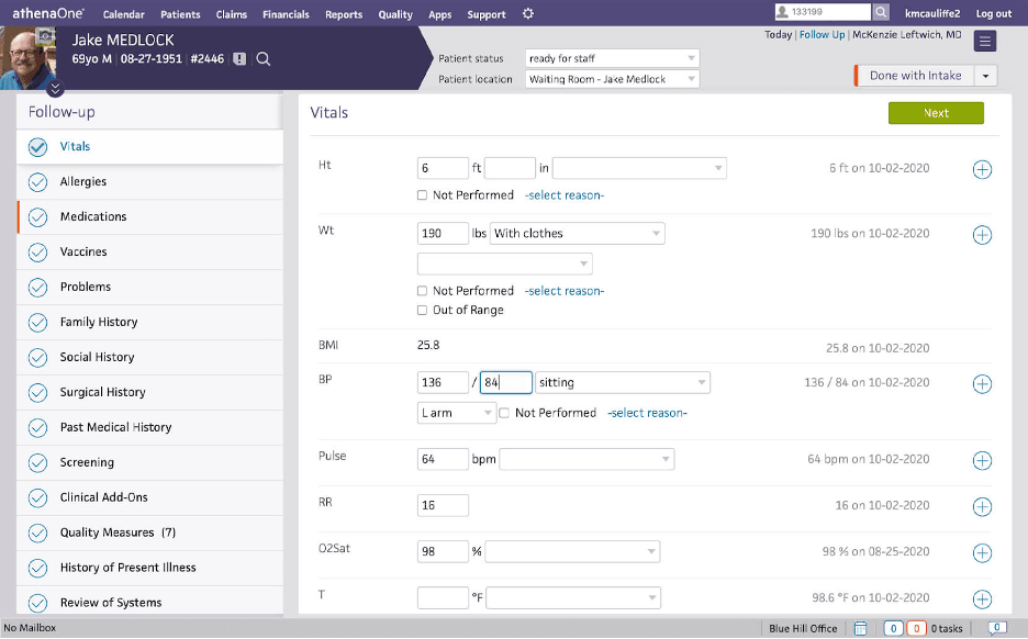 athenahealth charting tools