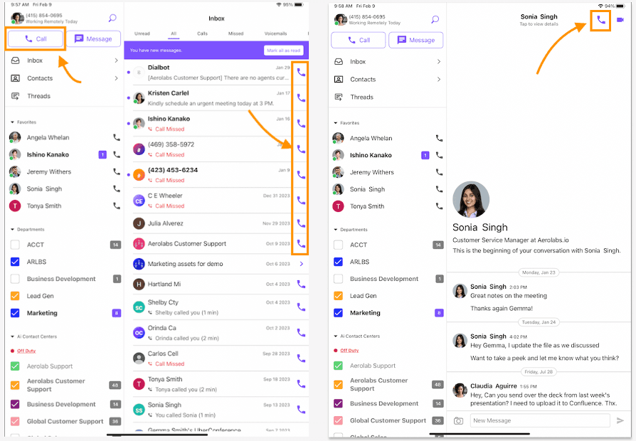Dialpad iPad app