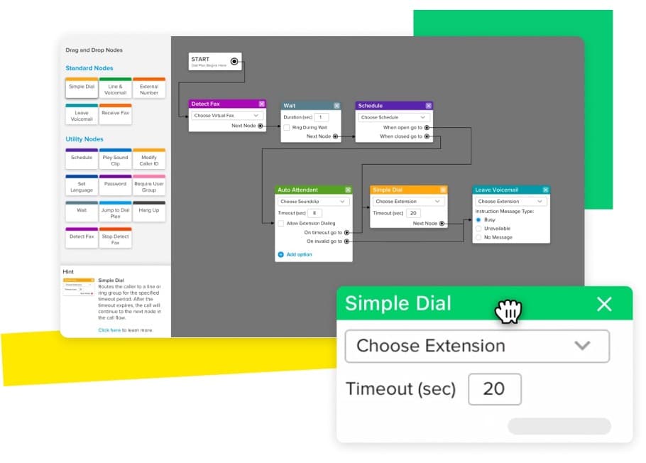 GoTo Connect drag-and-drop editor