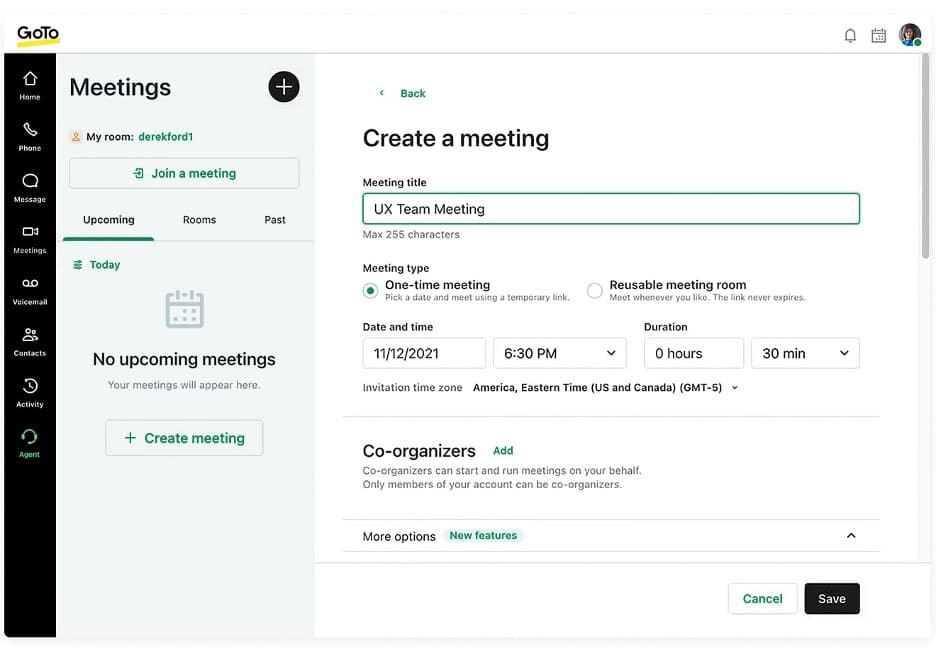 GoTo Connect meetings