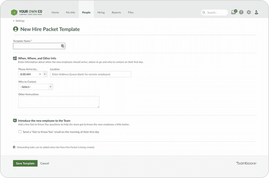 BambooHR templates