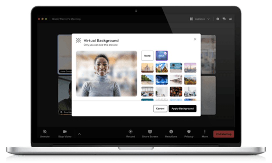 Vonage video meeting backgrounds