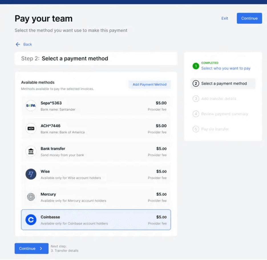 Deel payment methods
