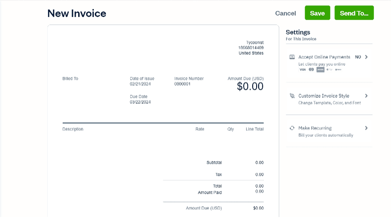 FreshBooks invoicing