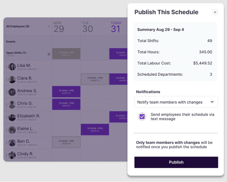 Homebase schedule