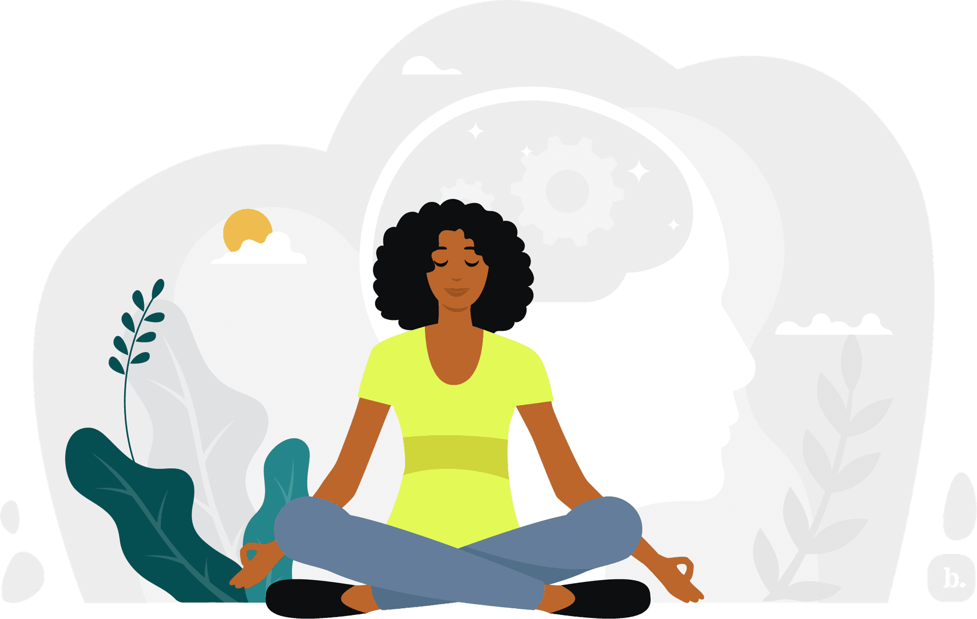 graphic of a person meditating