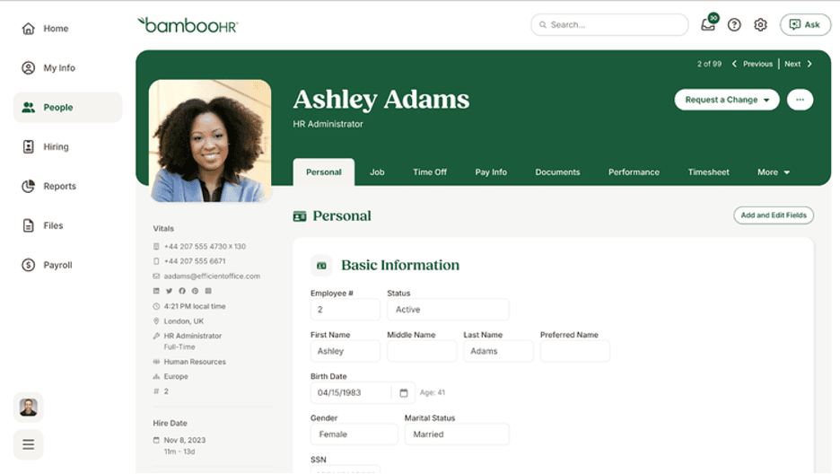 BambooHR platform