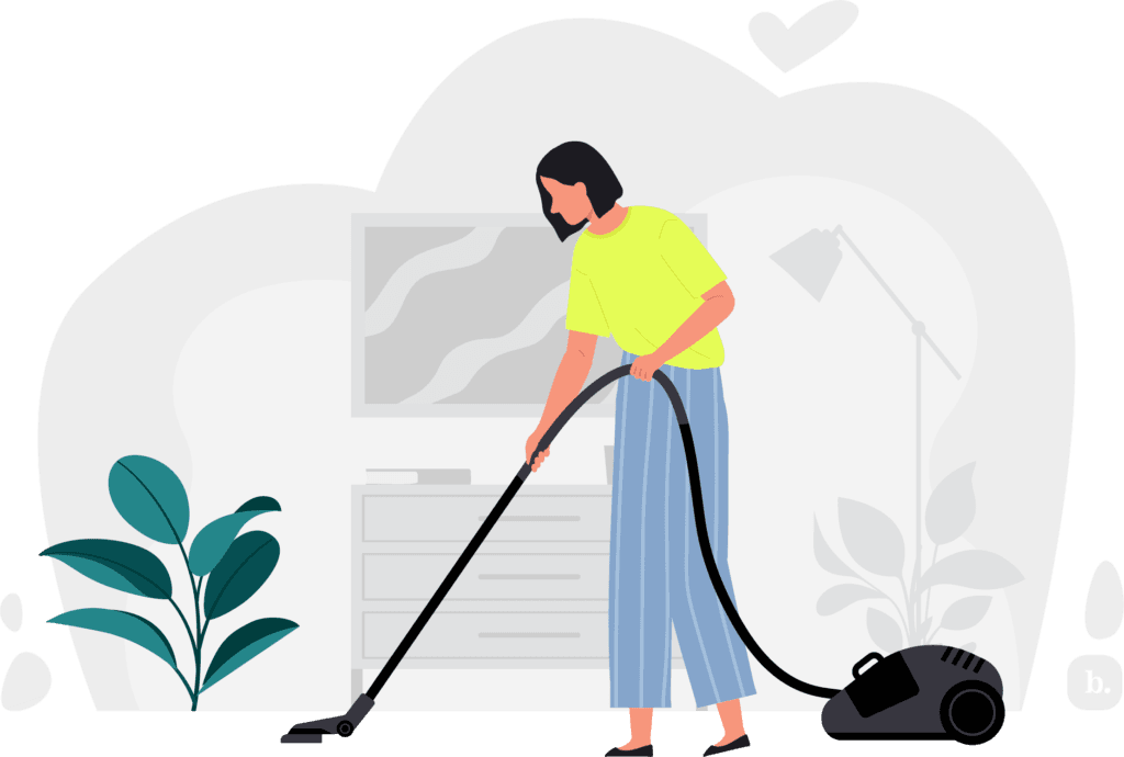 graphic of a person vacuuming