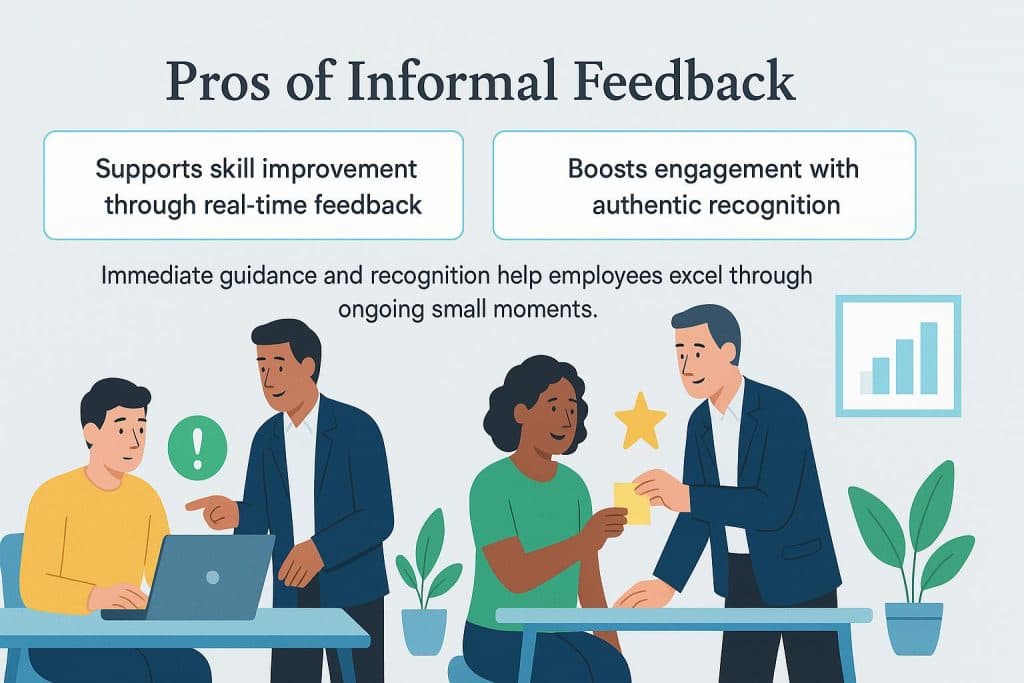 Infographic about the pros of informal feedback