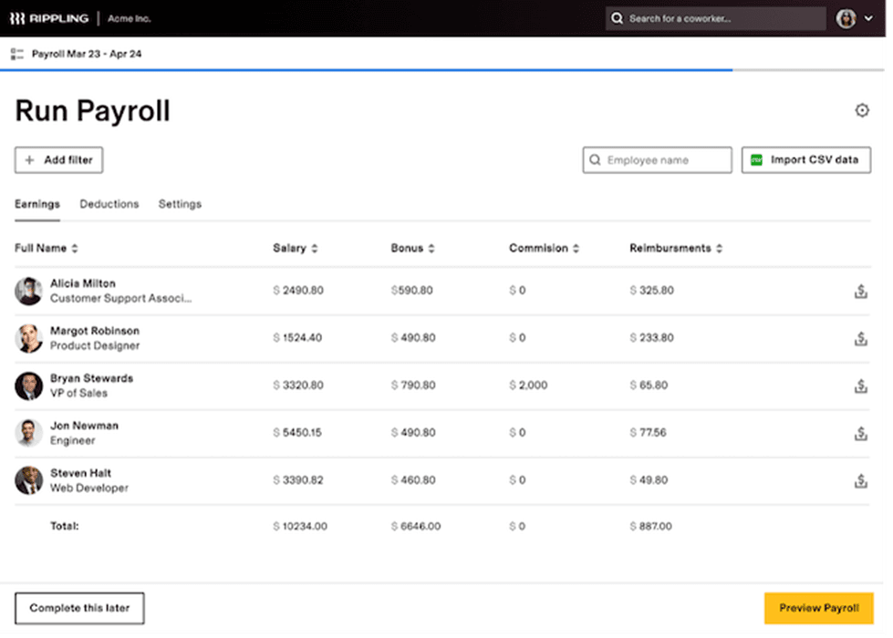 Rippling payroll
