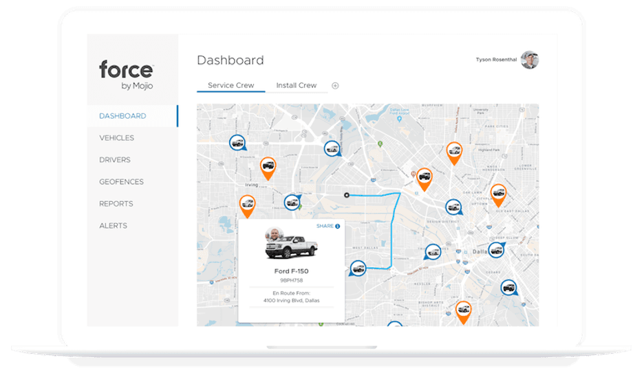 Force by Mojio dashboard