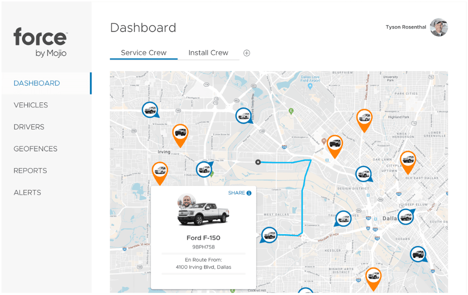 Force by Mojio user interface