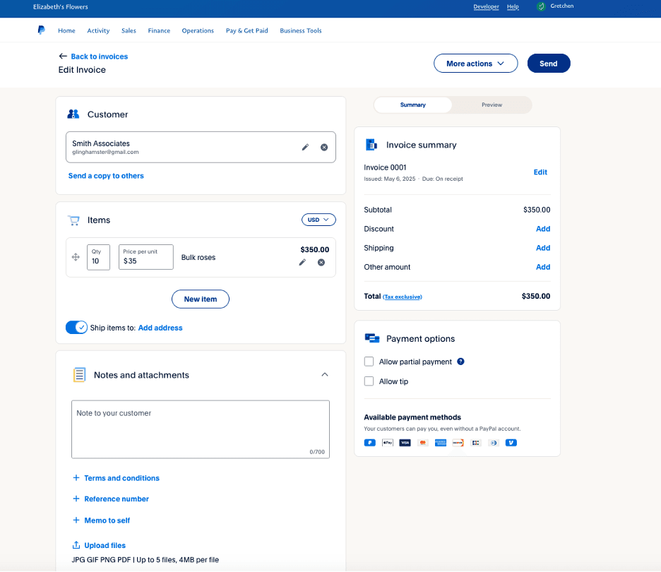 PayPal pop-up