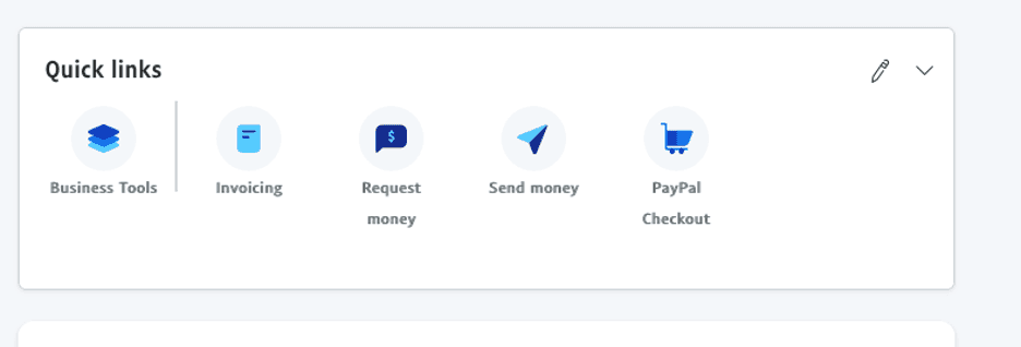 Paypal quick links