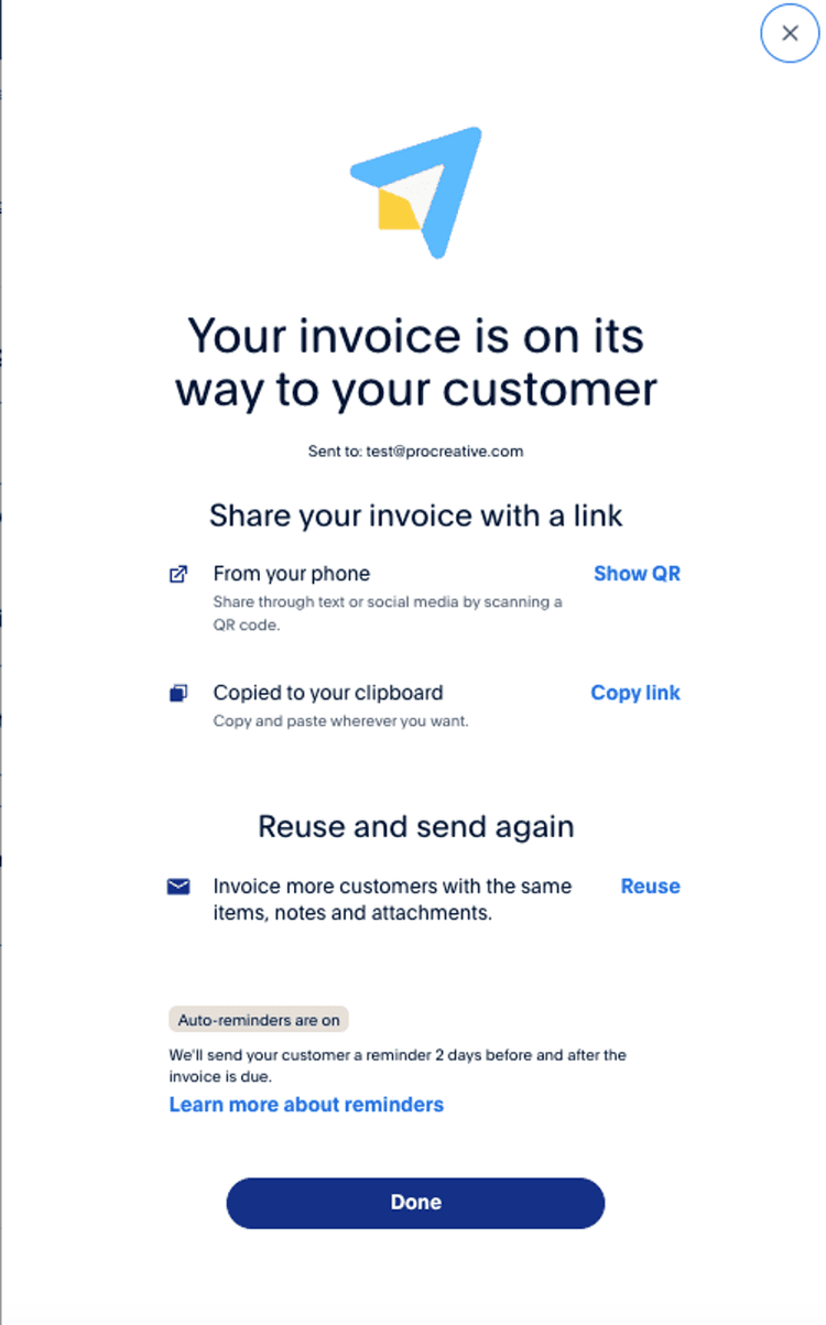 Paypal sent invoice