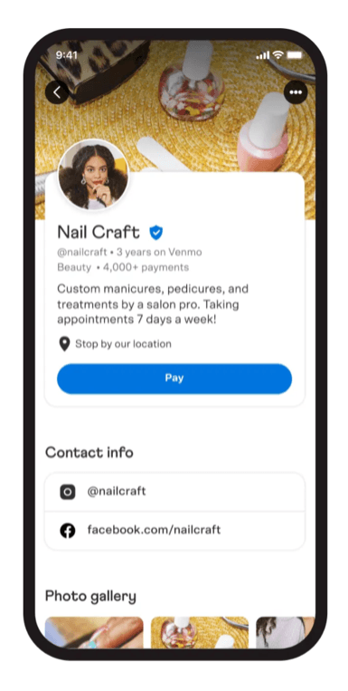 Verified Venmo profile