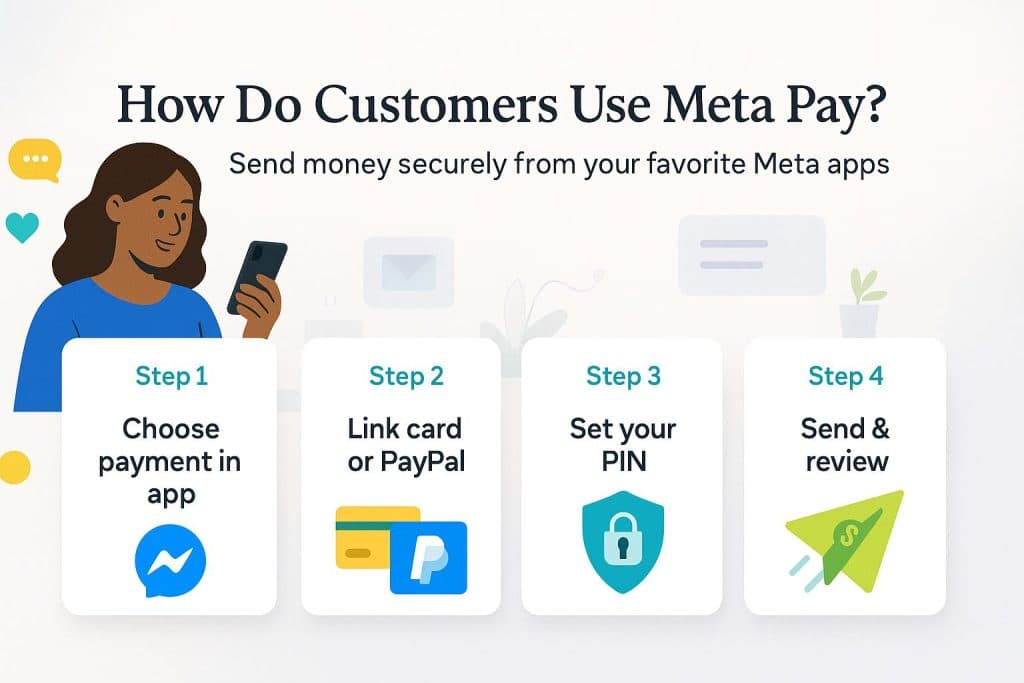 how customers use meta pay graphic