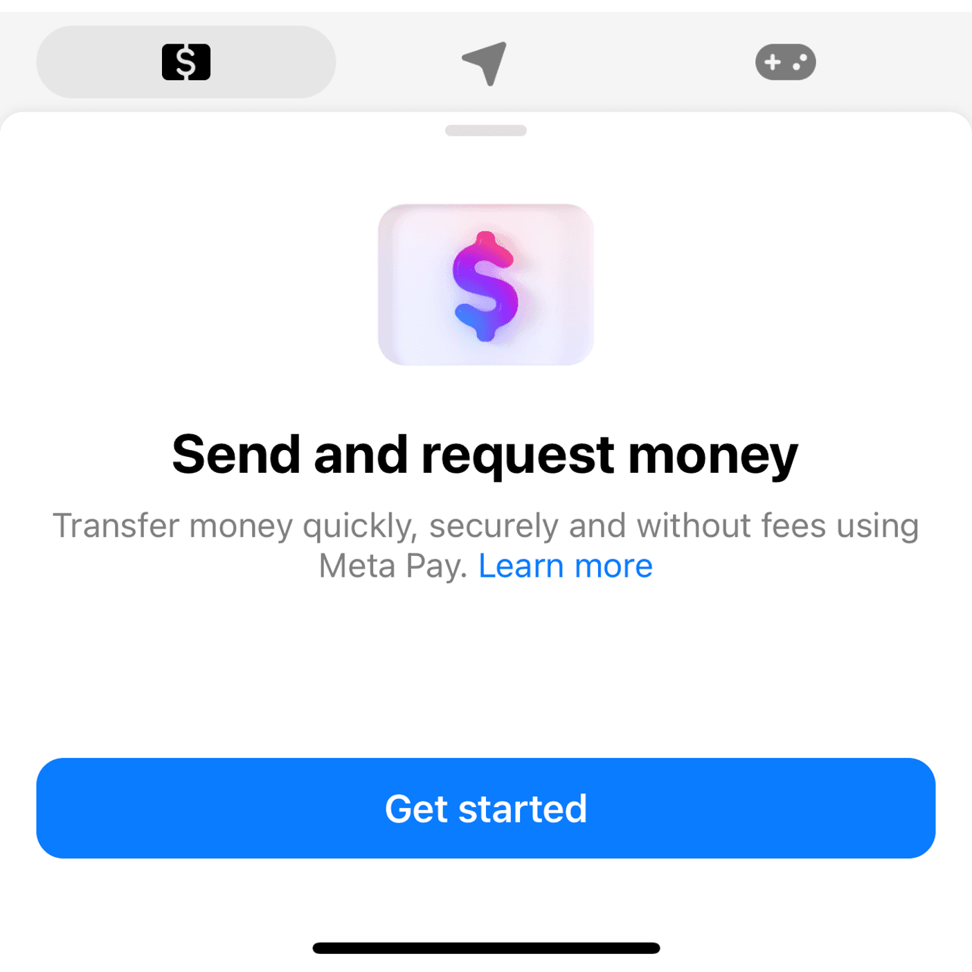 Request or pay money